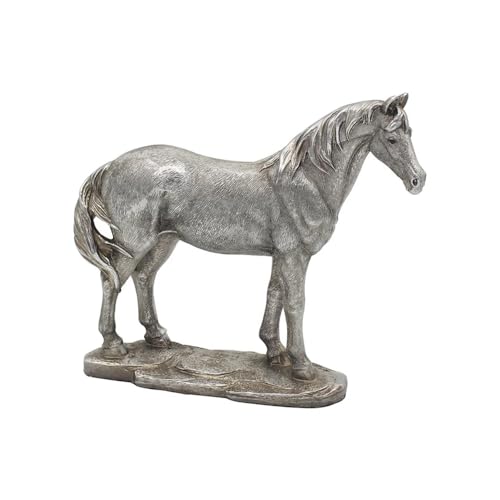 Cheval argenté en résine Reflection : sculpture d'exception pour salon - 2