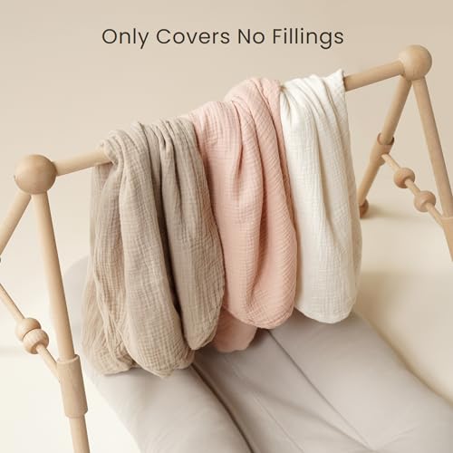 Image of Konssy Muslin Baby Lounger Cover 1 Pack, 100% Cotton Newborn Lounger Sheets, Soft and Breathable Baby Nest Slipcover, Cover Only (Green)