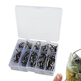 Süßwasser-Angelhaken-Set | 100 Stück Welshaken aus Hartstahl, Angelzubehör und Ausrüstung zum...