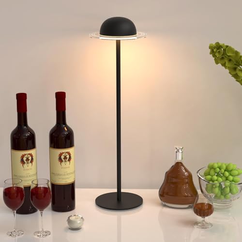 Freleca Wireless Bottle Lamp, Table Lamps - Remote Control, Touch Control, Inspiration from Saturn's Rings, Dynamic Table Lamps, Easy to Assemble, Sturdy Metal, Indoor