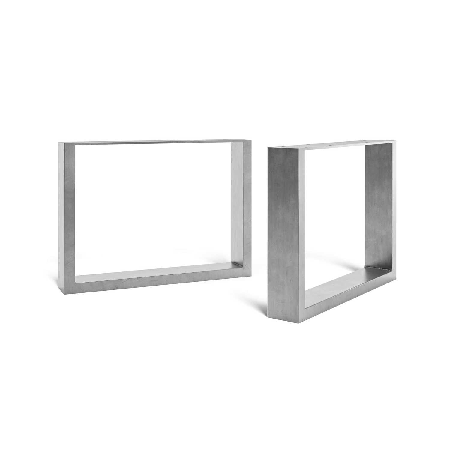 The Hairpin Leg Co. [HLC 2 x Industrial Square Table Legs - Surface Conditioned Steel, Precision Laser Cut, TIG Welded with Free Screws, Build Guide and Floor Protectors - 35cm [Coffee Table, Clear]