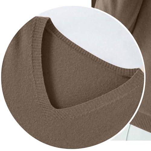OIOLOYJM Fall Cashmere Sweaters for Women 2025 V Neck Long Sleeve Tops Lightweight Knitted Pullovers Merino Wool Sweater