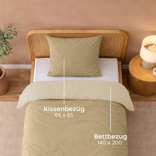Twinzen - Bettwäsche 140x200 cm mit 1 Kissenbezug 65x65 cm - Wendbar – Ansicht 5