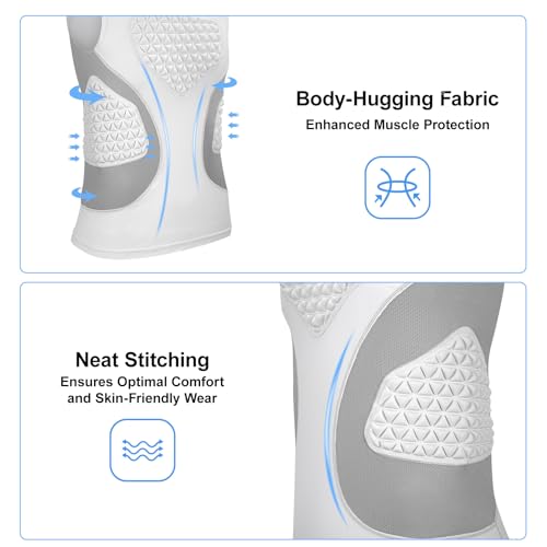 Youth Football Baseball Chest Protector, Padded Compression Shirt, Support Softball Rugby Lacrosse Heart Sternum Guard （White Grey） - Thumbnail 4