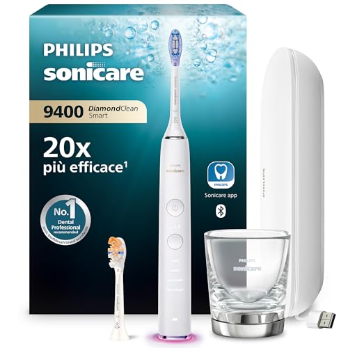 Philips Sonicare DiamondClean Smart 9400 spazzolino elettrico, spazzolino sonico con app, sensore di...