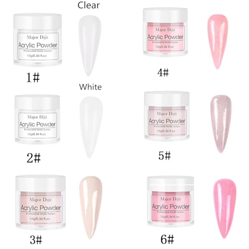 Kit acrílico de uñas con lámpara UV y 6 polvos de color miniatura 3