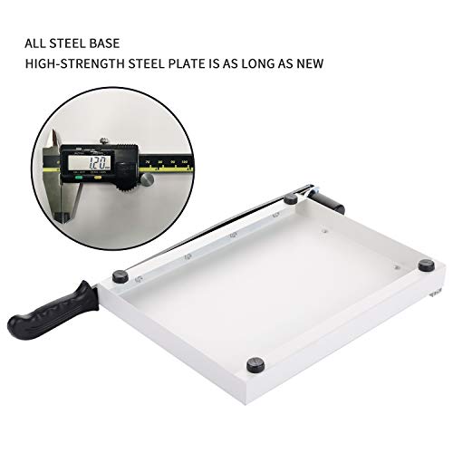 Paper Cutter Guillotine, Paper Cutter and Trimmer with Dual Paper Guide Bars, Heavy Duty Metal Base Trimmer for Home, Office, 12 Sheets Capacity, A4 Size, 12 Inch Cut Length