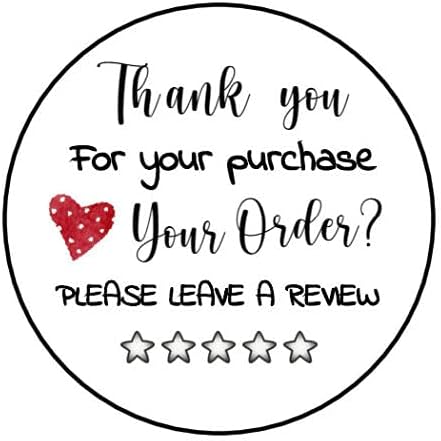 Thank You Leave Review Love Order Labels 1.5" Round Stickers Envelope Seals (500)