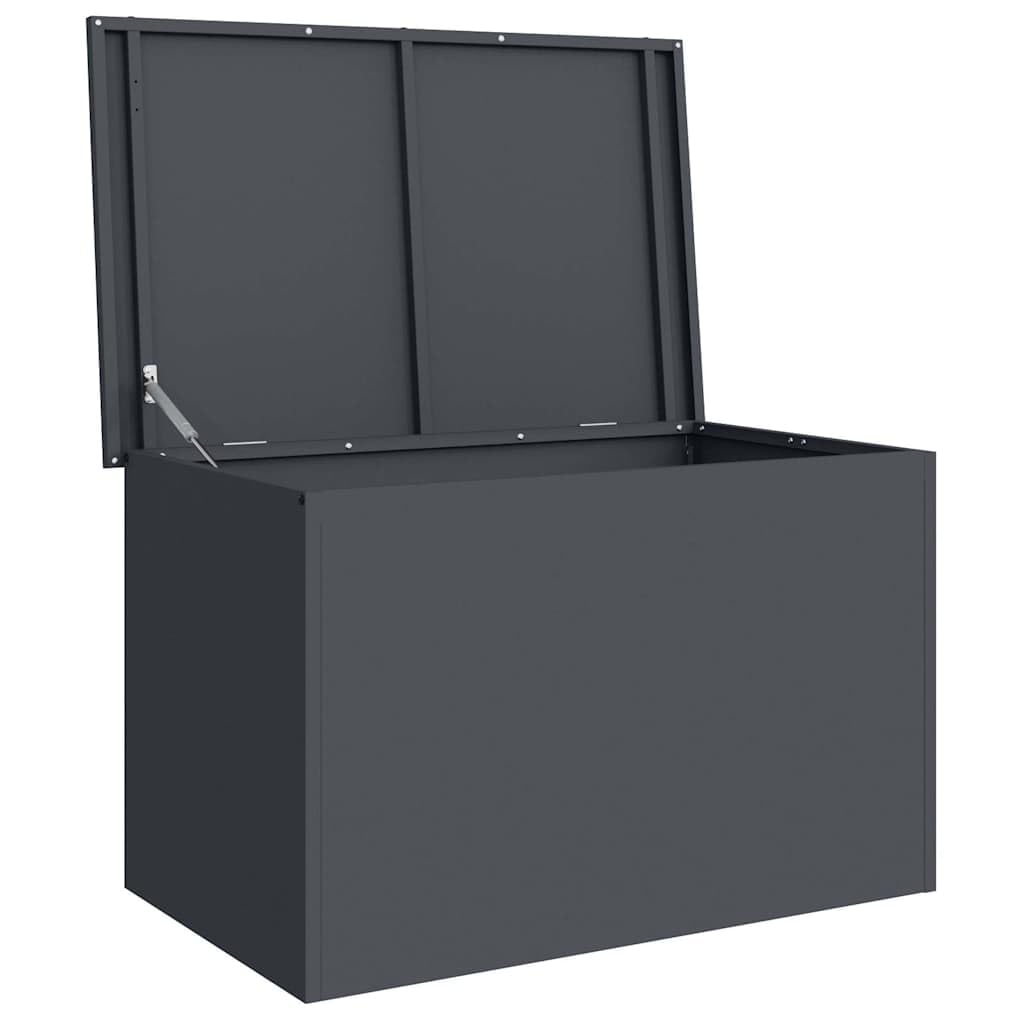 Stahl Lagerbox 80 x 50,5 x 50 cm 180 Anthrazit | Wetterfest, Gasliftdeckel, Platzsparend, Für Garten Und Terrasse