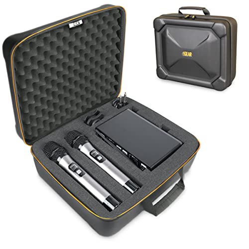 USA Gear Microphone Case, Wireless Microphones & Systems Hard Case Compatible with JBL Wireless, Sennheiser E 835, Tonor & More - 12" Customizable Foam Interior & Egg-Crate Foam by USA Gear - Used condition - US$48.37