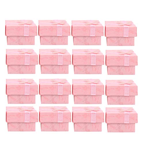 HEMOTON 24pcs Gifts Box Set Jewelry Gift Boxes Cardboard Jewelry Boxes Rings Pendants Earring Necklaces Boxes for Anniversaries Weddings Birthday Pink
