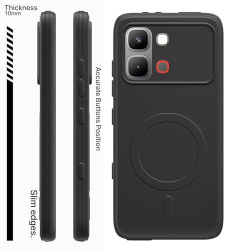 Image of Pikkme Back Cover for Infinix Note Edge 5G Soft Matte Silicone Mag-Safe Design (Mag-Safe Not Support) Camera Protection | Slim Fit Bumper Cover (Black)