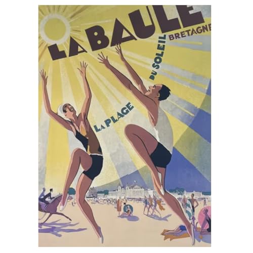 Affiche voyage France reproduction sur toile vintage pour deco salon 50x70cm sans cadre