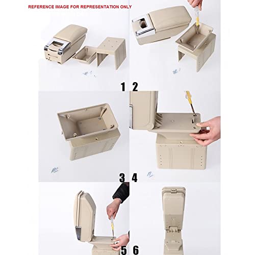 Image of Oshotto PU Leather AR-01 Car Armrest Console Box Compatible with Maruti Suzuki Alto 800 - Beige