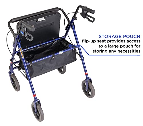 Invacare Bariatric Rollator, 500 Lb. Weight Capacity, Flip-Up Padded Seat, 66550, Blue #TOP6