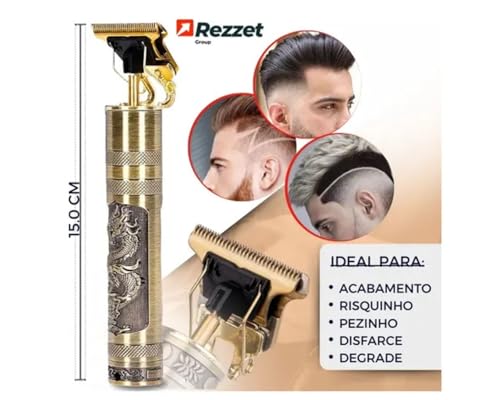 Maquininha de acabamento profissional Dragão Barba cabelo kit 4 pentes mas Oleo lamina ajustavel big