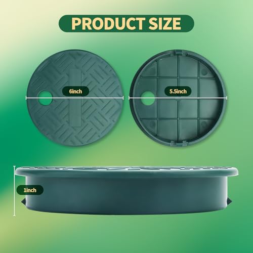 2PCS Sprinkler Valve Cover,ID 5.5\" OD 6\" Sprinkler Irrigation Valve Box,Valve Box Cover Lid for Outdoor Sprinkler Irrigation Control Water System Lawn,Ideal for Irrigation Systems & Landscaping