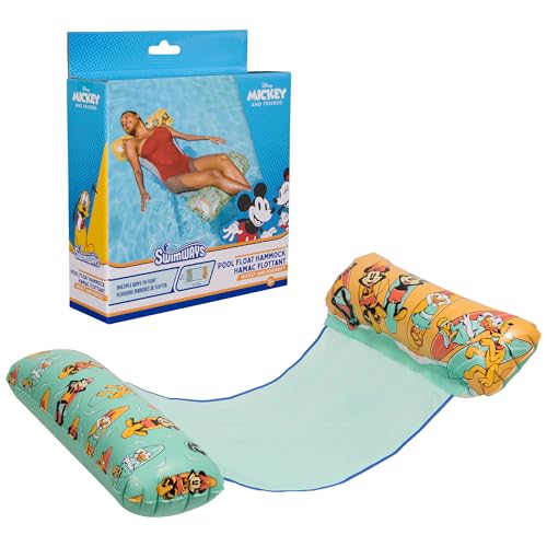 SwimWays Mickey & Friends Swim Hammock, Adult Mickey Mouse Pool Float, Personal Flotation Device for Swimming Pools, Disney Outdoor Toys, Ages 15+