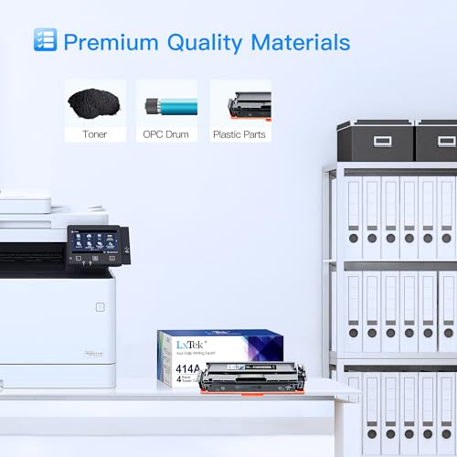 LxTek Compatible for HP 414A Toner cartridges 4 Pack (with Chip) Replacement for HP 414A 414X to Use with HP Color Pro Laserjet MFP M479fdw M479fdn M479fdw M454dw M454dn M454 M479 Printer