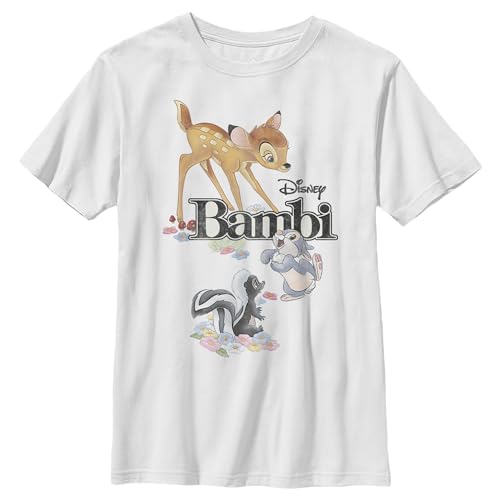 Disney Boy's Bambi Movie Logo with Flower and Thumper T-Shirt