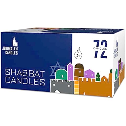 Jerusalem Candles Shabbat Candles - Traditional Shabbos Candles - 3 Hour - 1-Pack x 72 Count Cover