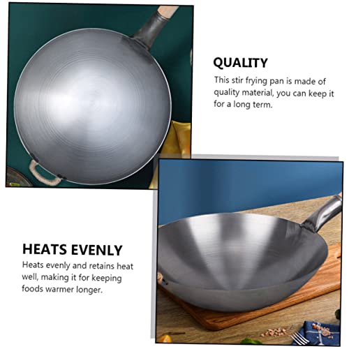 Wok de acero inoxidable antiadherente con mango miniatura 3