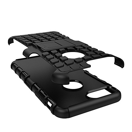 Compatible with 7 8 Plus Case with Kickstand Hard Heavy Duty Rubber Dual Layer Drop Protection 7/8Plus Shockproof Cover (Black)