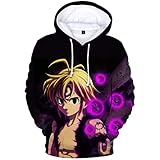 Weixu Anime Nanatsu No Taizai Hoodie Sins Cosplay Costume 3D Printed Pullover Sweatshirt (Z) L