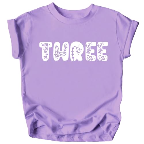 Image of Floral Numbers Ages 1-7 Birthday Girl Shirt for Baby & Toddler Youth Girls