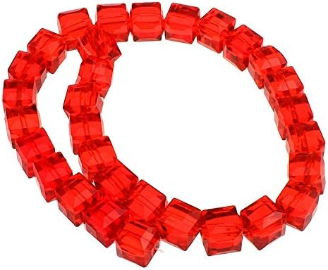 Bohemian Crystal Beads, 4 mm and 6 mm Set, Cube Faceted Czech Beads, Glass Cut Beads, Spacer Beads, Glass Beads - Image 4