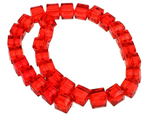 Bohemian Crystal Beads, 4 mm and 6 mm Set, Cube Faceted Czech Beads, Glass Cut Beads, Spacer Beads, Glass Beads - Image 3