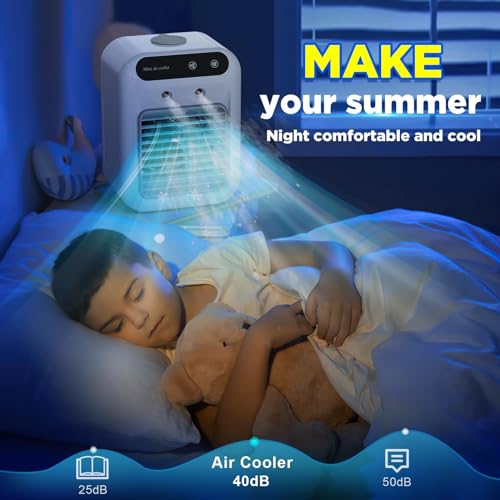 Kesgosda L7 Portable Air Conditioners, Personal Portable Ac With 2 Speeds & 2 Mist Modes, Rechargeable Air Cooler With 5000Mah Battery, Quiet Air Conditioner Portable For Room Car Office Outdoor thumb #5