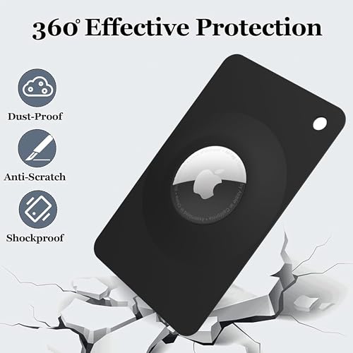 Image of Airtag Card Case for Wallets, Water Proof Shock Proof Scratch Resistant Drop Resistant (Black, Card Type)