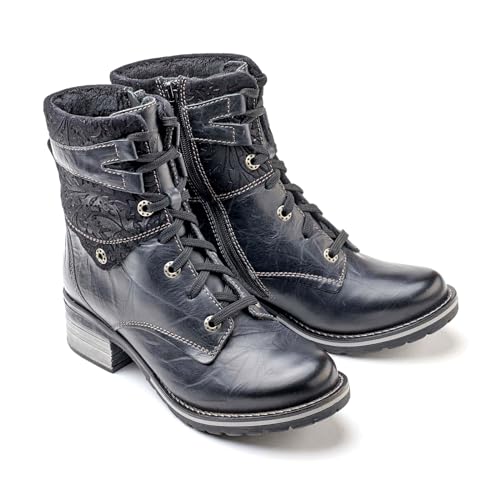 Dromedaris Women's Kara Combat Lace-up Comfort Boot with Inside Zip4