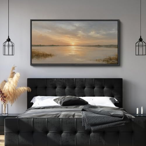 Image of MUDECOR Extra Large Framed Canvas Print Wall Art Sunset for Living Room