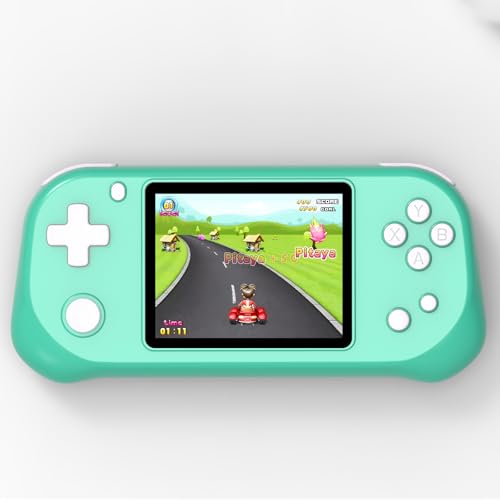 Handheld Game for Kids,3.2'' 3.2'' IPS HD Large Screen,245 Preloaded 16 Bit Games,Rechargeable Gaming Player Kids Adults Seniors Birthday (Parrot Gree