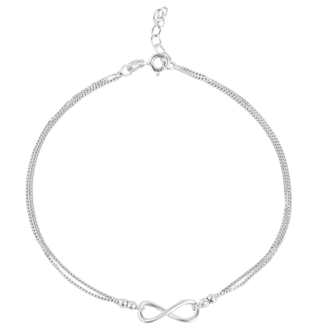 ZAVYA 925 Sterling Silver Designer Layered Infinity Rhodium Plated Adjustable Chain Anklet (Single) | Gift for Women & Girls | With Certificate of Authenticity & 925 Hallmark (B0BJ2QBBWQ) Amazon Price History, Amazon Price Tracker
