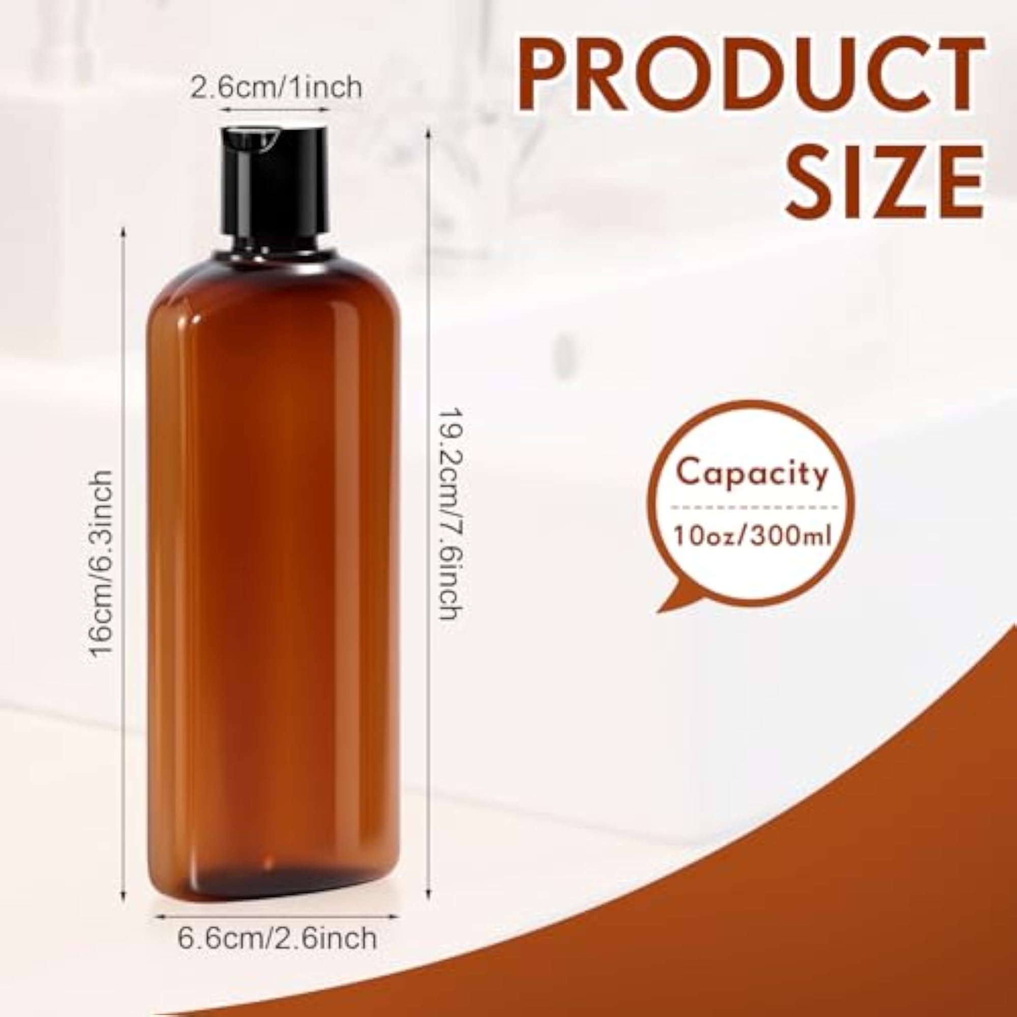 Plastic Travel Bottles for Toiletries, 10 oz