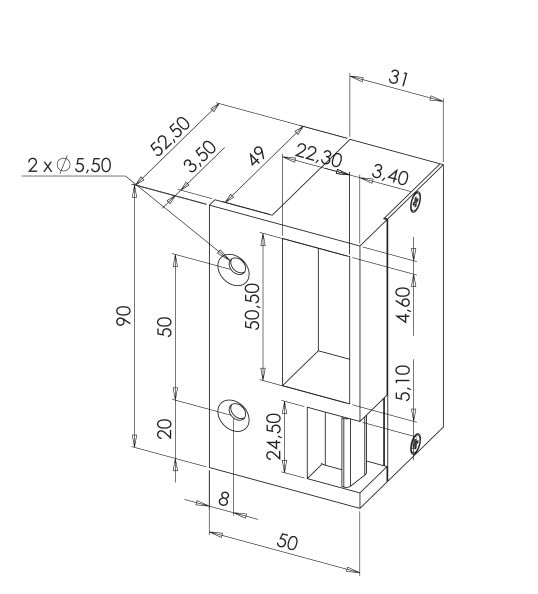 Gâche à rupture en applique gauche 90mm 12V DC + varistance - HERACLES - 10151I