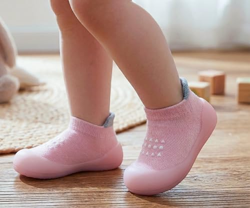 Image of Baby Sock Shoes Boys Girls First Walking Shoes Non-Slip Slippers Soft Sole Sneakers Toddler Infant Babygirl