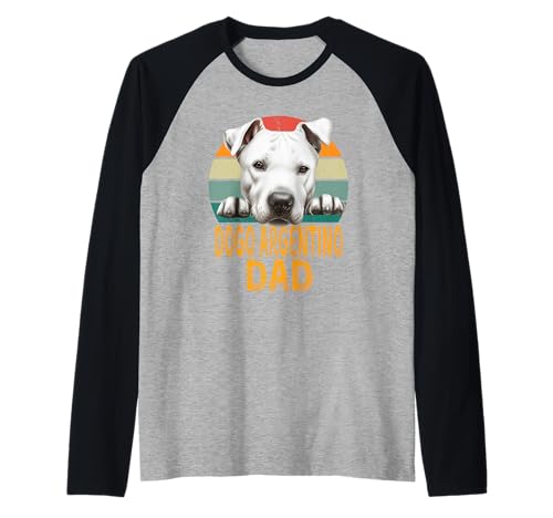 Dogo Argentino Dog Dad Retro Vintage Mes Chiens sont Mon Cardio Manche Raglan