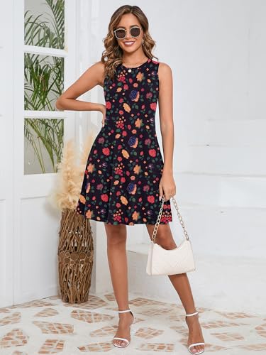 Image of KORSIS Tank Dress for Women Elegant T-Shirt Summer Soft Dresses Sleeveless Swing A Line Vacation Beach Sundress with Pockets