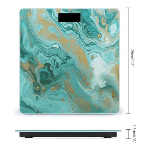 Báscula digital de baño mármol azul y dorado miniatura 2