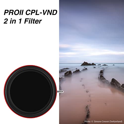 Haida 2 In 1 Cpl + Vnd Filter For Camera Pro Ii Multi-Coating Circular Polarizer + Variable Neutral Density Slr Camera Lens Filter Waterproof Scratch Resistant Nano-Coating Filter 67Mm #TOP4