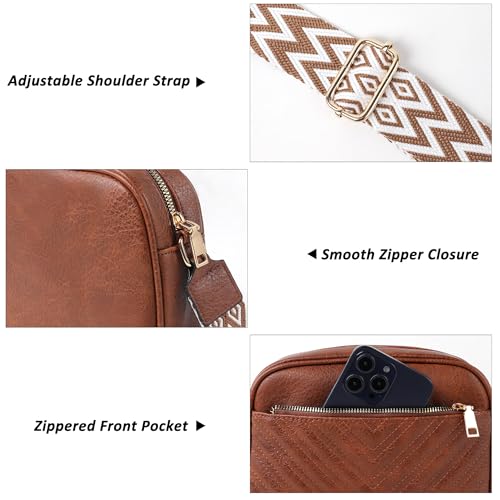 Image of TANTOMI Crossbody Purses for Women Leather Purse Shoulder Handbags with Wide Strap, Small Crossbody Bags for Women Travel