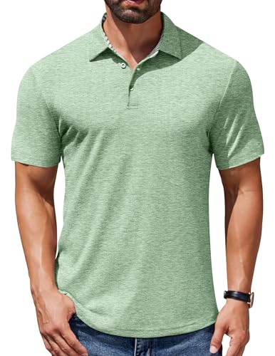 COOFANDY Men's Casual Polo Shirts Short Sleeve Classic Basic Tee Button Collar Shirt Summer Golf T-Shirt