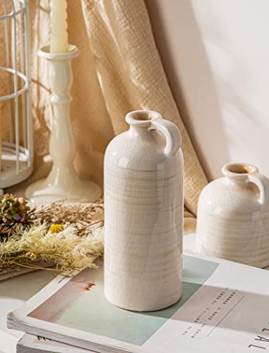 Ceramic Small Vase Set Of 3, Modern Farmhouse Or Living Room Decor, Rustic Home Décor,Table Flower Vases For Dried Or Fresh Flowers,Entry Way & Small Shelf Vases… #TOP2