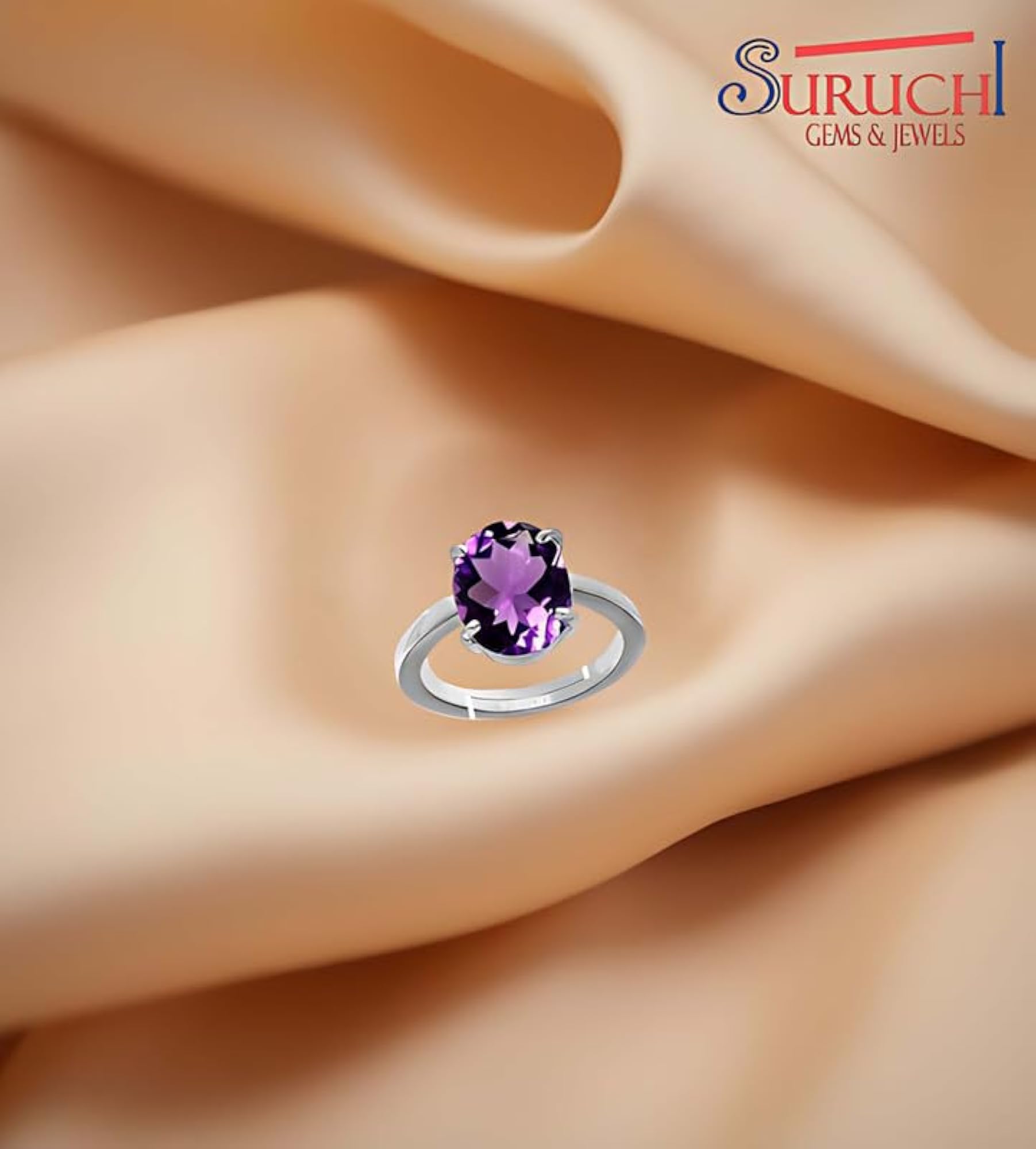 Women's Amethyst 925 Sterling Silver Adjustable Ring, Astrological Gemstone