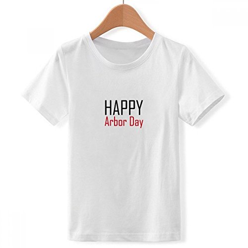 T-Shirt Journée de l'arbre garçon grand col blanc imprimé multicolore