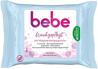 Bebe 5 w 1 Pielęgnujące Chusteczki do Demakijażu do Skóry Wrażliwej i Suchej - 6 x 25 Sztuk